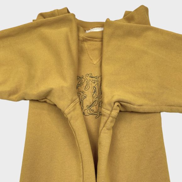 CRTFD Organic Cotton Embroidered Logo Crewneck Sweatshirt in Mustard Size Large - Picture 6 of 12